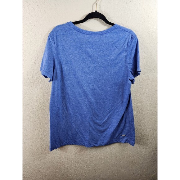Danskin Now Womens XL Blue Graphic Print Short Sleeve V-Neck Semi Fitted T-Shirt - Picture 4 of 5